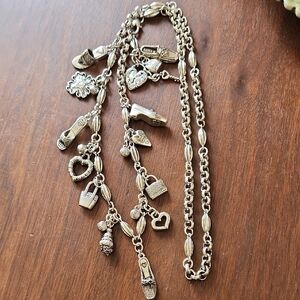 BRIGHTON PURSE/SHOE/HEART CHARM NECKLACE 34"